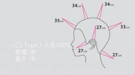 C2 Type 2色 カットウィッグ
(100%人毛) 20体set 送料無料!